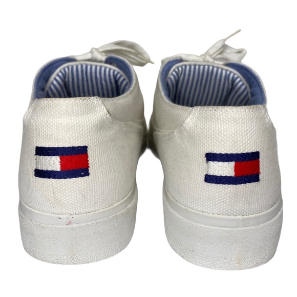Tommy Hilfiger Mens White Canvas Signature Sneaker - Picture 3 of 13